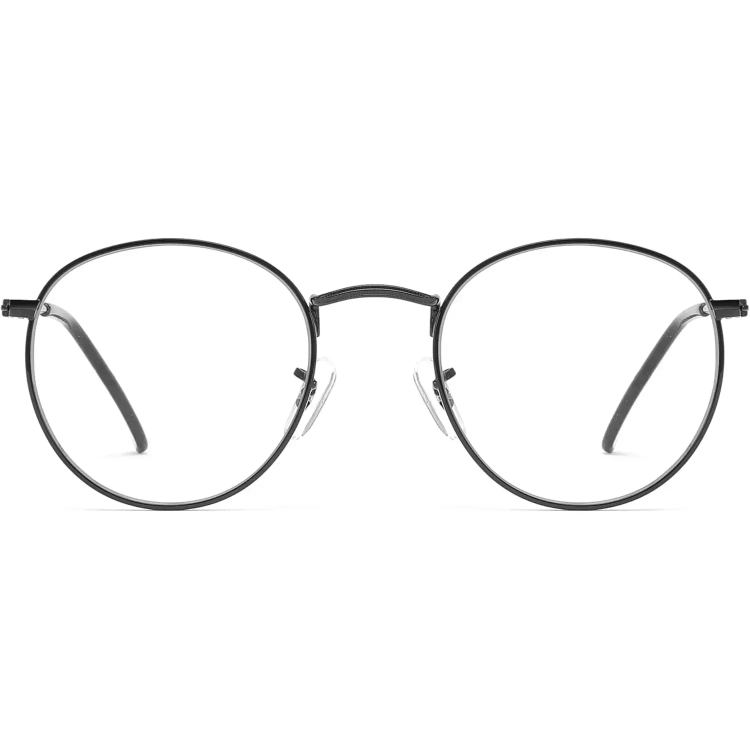 Classic Round Black Blue Light Blocking Glasses - Full Rim Small Metal Circle Wire Frames for Adults, Anti-Glare UV Resistant Computer Eyeglasses RF5002, Blue Light Blocking Lens, Classic Round Men's Frames, Metal Frame, Small Size
