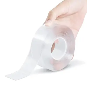 Double Sided Tape Heavy Duty, Household Multipurpose Removable Mounting Tape Adhesive, Reusable Strong Stick Wall Tape Strip Clear Adhesive for Poster Carpet Tape Sticky Items