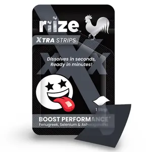 Riize Performance Boost, Quick Dissolving Strips, Supplement With Fenugreek, Ashwagandha, Selenium and Chromium, 3 Per Pack