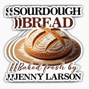 Personalized Sourdough Bread Sticker, Custom Bread Label for Bakers Decal, Cute Gift for Laptops, Phones, Decoration 7BQ