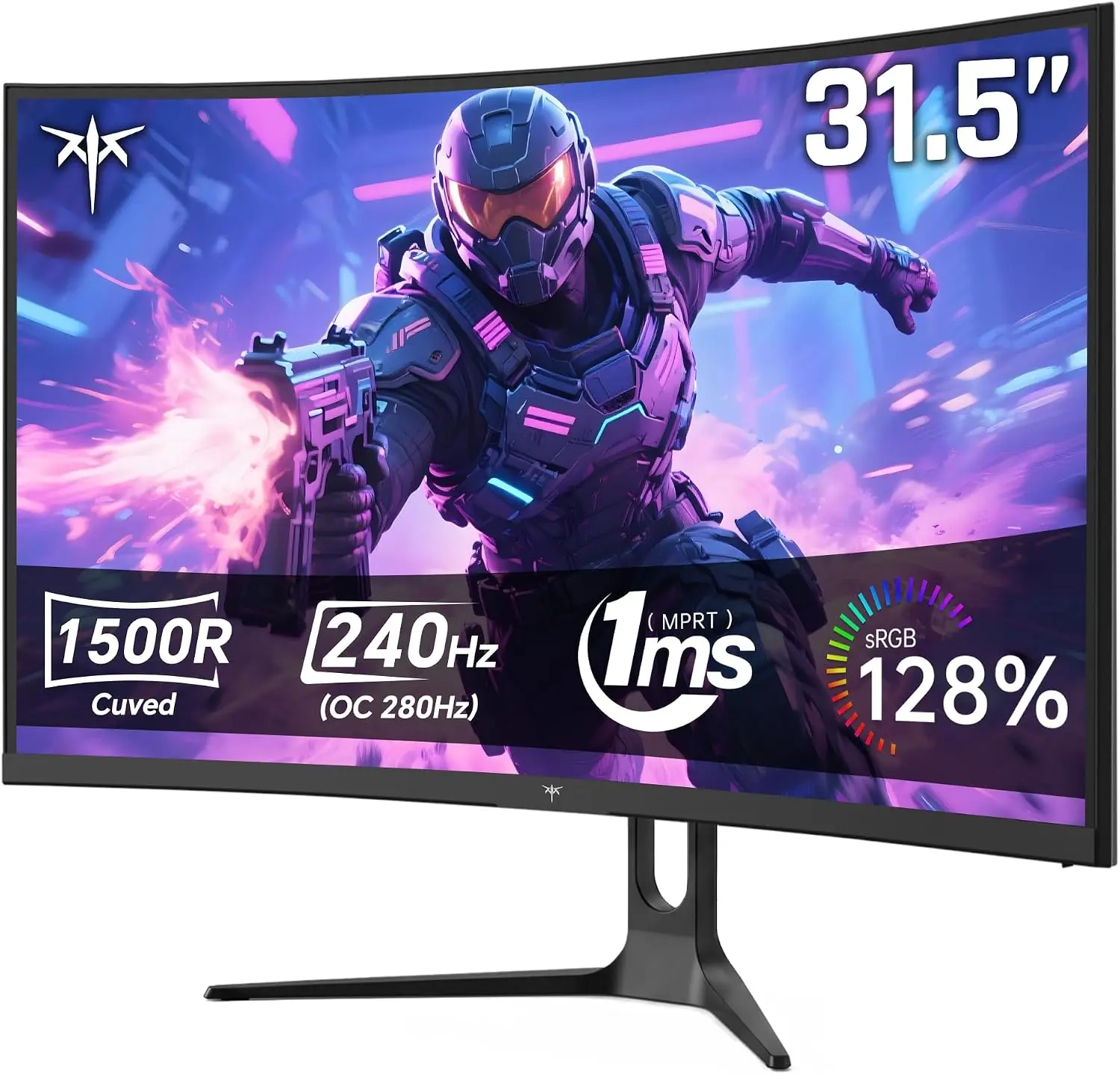KTC H32C5 32" FHD Curved Gaming Monitor - 1920*1080P, 240Hz, 280Hz (OC), 1500R, 1MS MPRT, Adaptive Sync, 128% sRGB, 3500:1, HDR, Low Blue Light, Tiltable, VESA Mount Compatible PC Computer Monitor