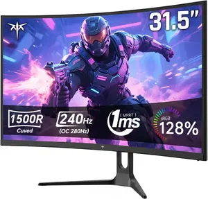 KTC 32" FHD 240Hz 1500R Curved Gaming Monitor, 1920*1080P 280Hz (OC) PC Computer Monitors, 1MS MPRT, Adaptive Sync, 128% sRGB, 3500:1, HDR Low Blue Light, Tiltable VESA Mount, H32C5
