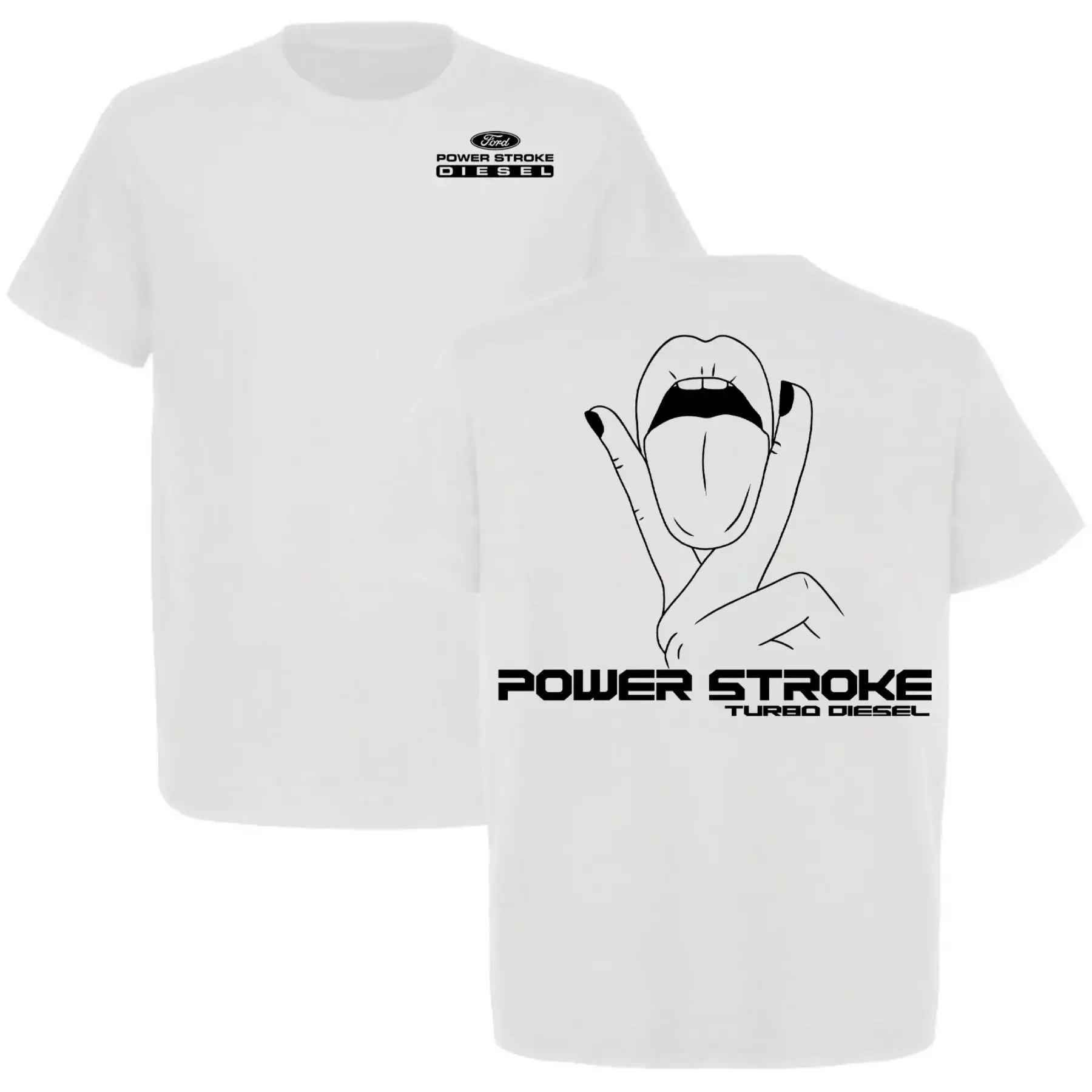 LIMITED EDITION Power Stroke Turbo Dsel Attitude Graphic 2 Sided T-shirt, Unisex for Men for Women, Menswear, 100% Cotton