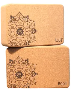 Premium Portuguese Cork Yoga Block Set of 2 - Non-Slip, Moisture-Proof Surface for Optimal Comfort and Alignment