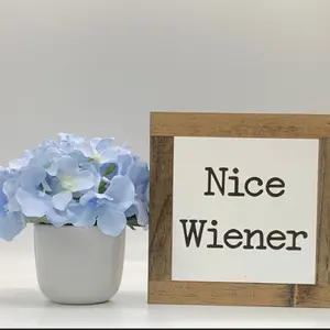 Nice Wiener Sign, Wiener Dog Gift, Dachshund Mom Gift, Gag Bathroom Gift, Weiner Dog Sign, Dachshund Decor, Dog Lover Decor, Funny Dog Decor