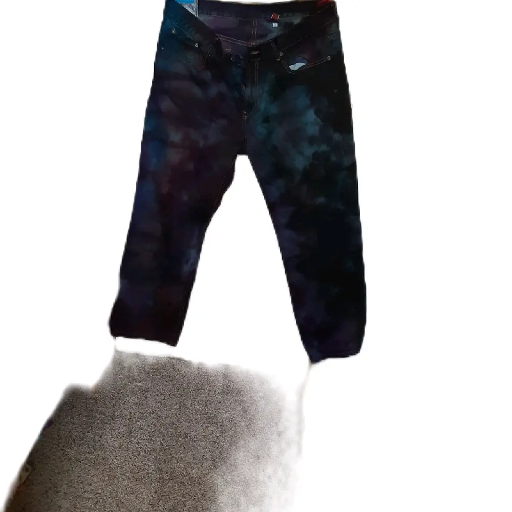 40 x30 Dark Jeans 0239 Tie Dye Denim Jeans Mens Size 40x30