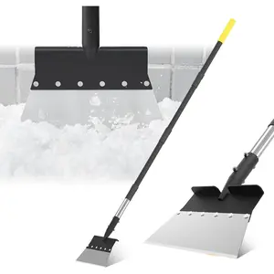 Flat Shovel, 60 inch Ice Scraper, Shovel, Floor Scraper with Adjustable Long Handle, Heavy Duty Ice Chopper, Multifunctional Weed Removal Tool for Driveway, Walkway, Garden and Outdoor Cleaning