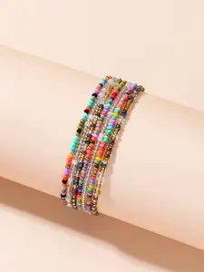 Boho Style Beaded Bangles Bracelets Set, Trendy Stack Bangle, Women Jewelry Accessories, Perfect for Daily Wear & Parties, Elegant Design for Ladies' Fashion