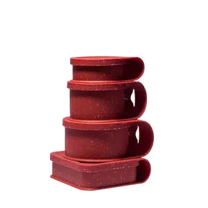 Silipint Silicone Go-Go Bowl Set 10oz 20oz 25oz 30oz LFGB-Certified BPA-Free Meal Prep Food Storage Lunch Box Unbreakable Microwave Safe Reusable Kitchen Tableware with Lids & Utensil Holder