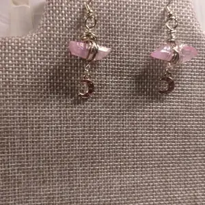 Wire wrapped crystal charm earrings