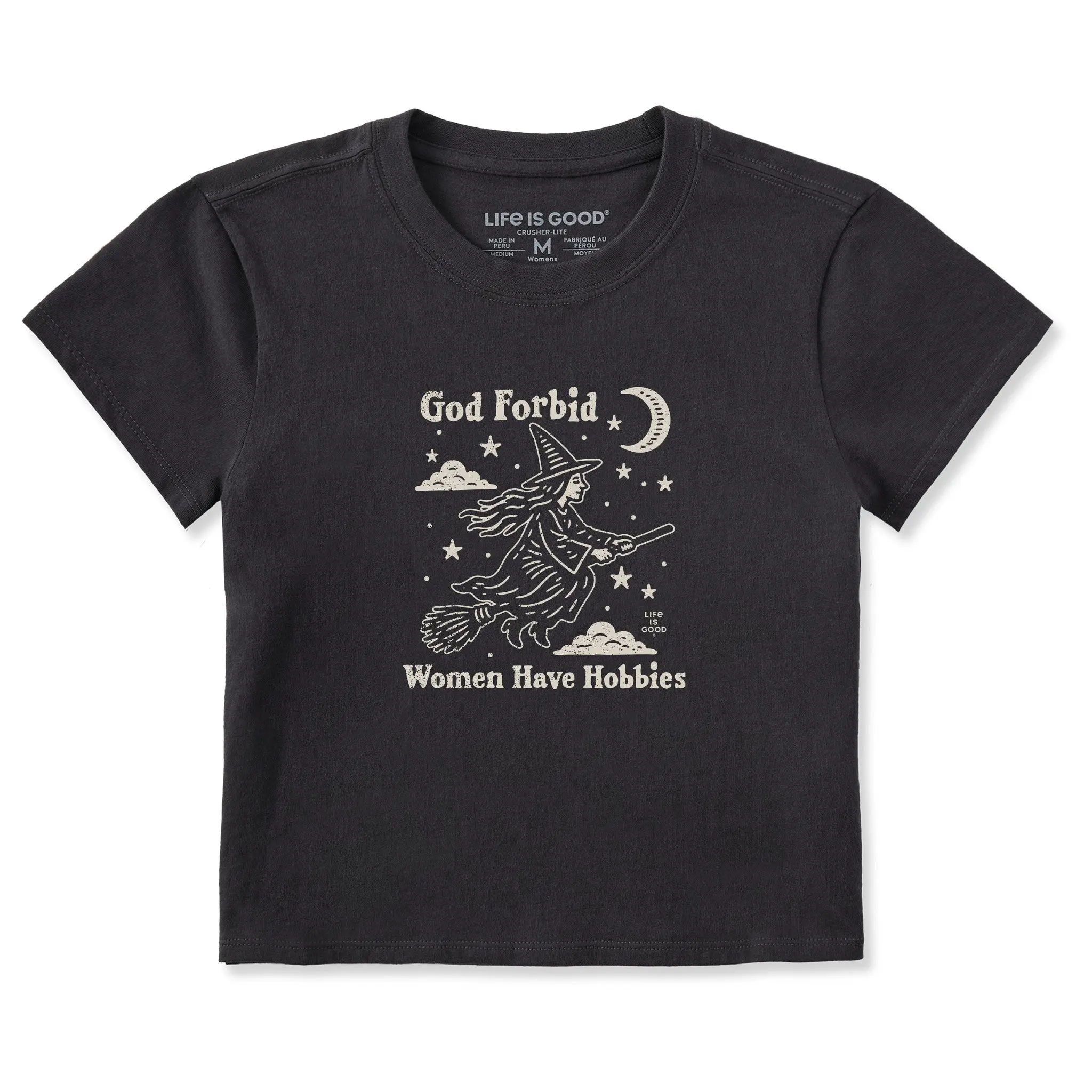 Women's God Forbid Women Have Hobbies Witch Crusher-LITE Shrunken Tee