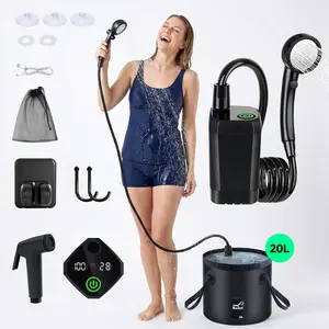 Senmeo Portable Outdoor Camping Shower with Rechargeable Pump USB Electric Shower for Camping Beach Hiking Pet Bathing Ideal for Outdoor Enthusiasts
