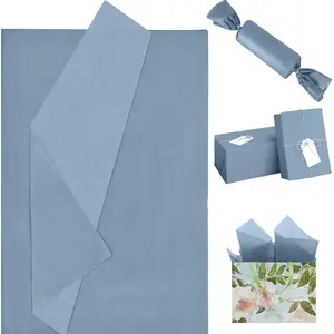 120 Sheet Dusty Blue Tissue Paper Pastel Blue  Wrapping Paper Bulk Art Craft for  Bags  Shower Wedding Birthday Party Decor, 20 X 14''