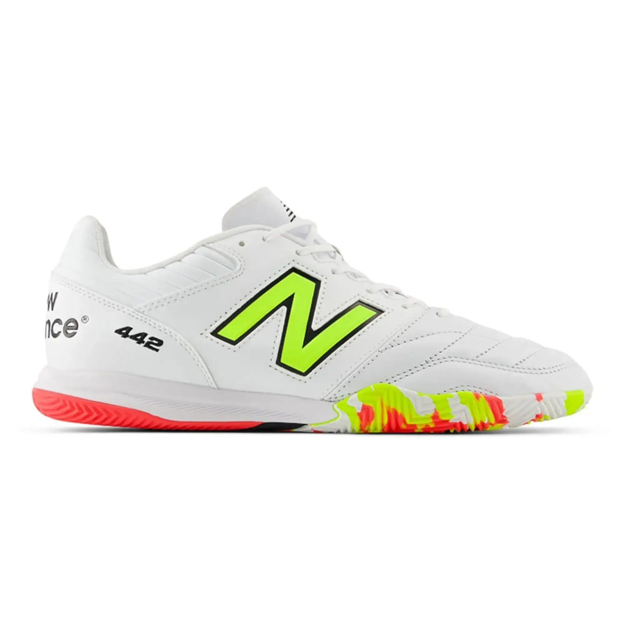 New Balance 442 Pro IN V2 Indoor Soccer Shoes Football Trainers Lightweight Performance Cleats Lace-Up Synthetic Leather Upper Rubber Indoor Outsole Futsal Court Shoes Enhanced Ball Control Grip Training Shoes Adult Unisex Football Sneakers