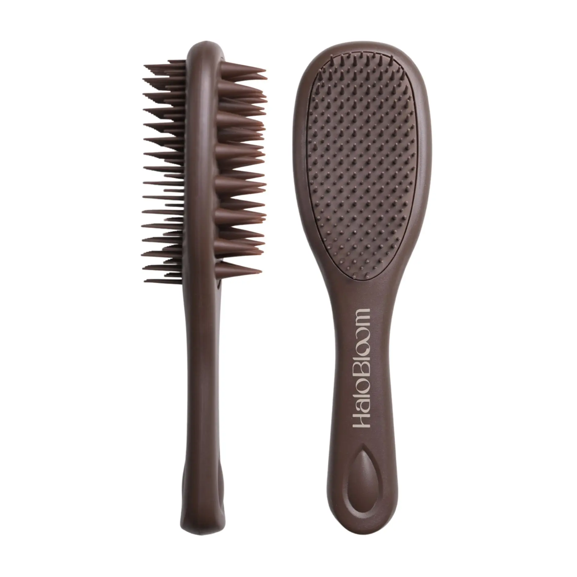 Abloomdant Halo Bloom Brush 2 in 1 Hair Health - Dual Action Detangling & Scalp Massager for All Hair Types - Protects Wet Hair, Prevents Breakage, Promotes Growth & Circulation - Compact, Lightweight, Travel Friendly