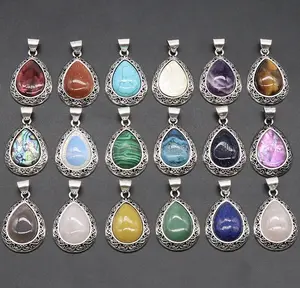 Drip Natural Crystal Pendant Gorgeous Stone Bead Beads Gemstone Jewelry Energy Healing Love Girlfriend Boyfriend Souvenir Valentine Father Mother Anniversary New Year Christmas Halloween Birthday Gift