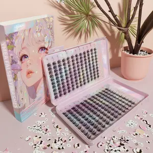 Self-Adhesive False Eyelash Set, Self Adhesive Eyelashes, Segment Self-Stick Lashes, No Extra Glue Needed, Natural Look, Fluffy Lightweight, Easy Application