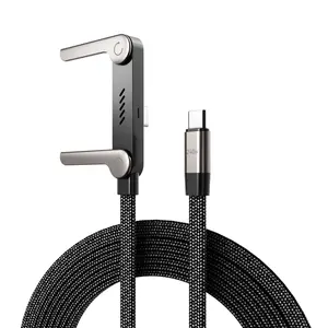 M MYBAT PRO 240W Easel Flat USB-C Charging Cable, Featuring Foldable Kickstand for Mobile Phones & Electronics