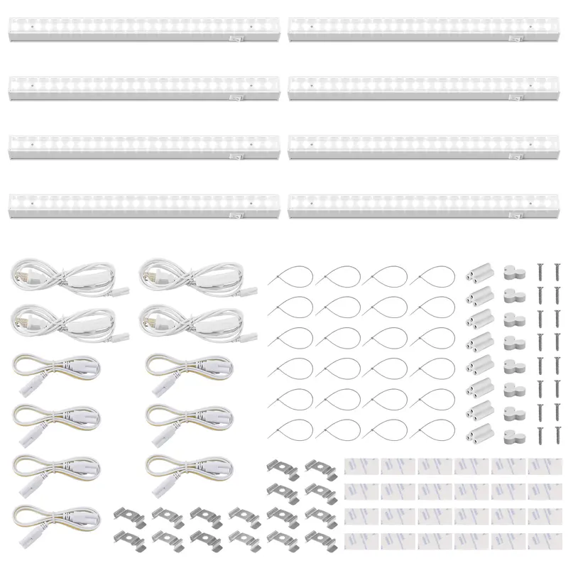 Barrina T5 Grow Lights, 1FT, 5000K White Full Spectrum Led Grow Light, Plug and Play, 8 Packs
