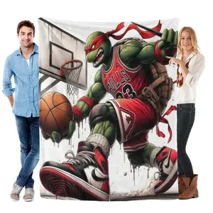 BULLS  No. 23 Ninja Turtles Blanket  Fun and Soft Blankets, Perfect for Home Bedroom Bed Sofa Picnic Travel and Office Use Ideal for Christmas and Holiday Gifts.
