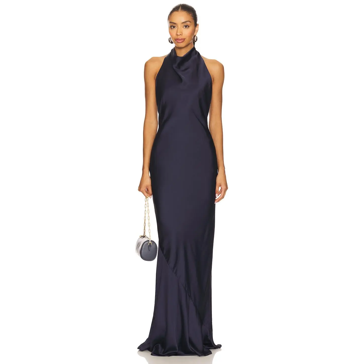 black halter midi dress formal Cleo Halter Tie Midi Dress in Black