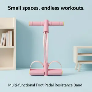 Multifunction Pedal Resistance Band with Soft Comfortable Handles Anti Slip Pedals for Stability Ideal for Full Body Workouts Sit Ups Yoga Abdominal Training
