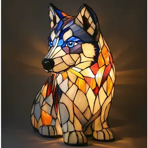 Dog Series Art Night Light, Corgi Lamp & Bulldog Light, Colorful Resin French Bulldog Desktop, Cute Pet Dog Theme LED Table Lamp