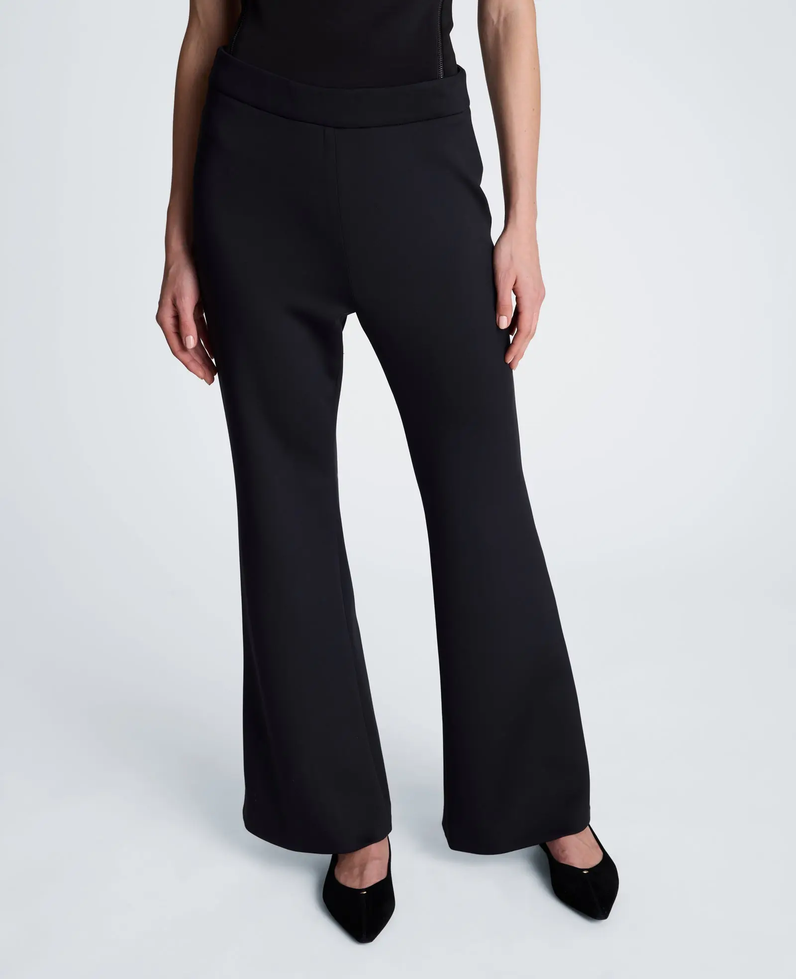 High Rise Pull On Flare Zip Back Pant