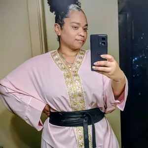 Arabic Clothing-Contrast Sequin Batwing Sleeve V Neck Design Kaftan Dress, Summer Outfits 2024, Elegant Long Sleeve Arabian Dress for Women, Women's Islamic Clothing for Summer, Beige, Modest Clothes, Muslim Women Gowns, Modesty Muslim Clothing