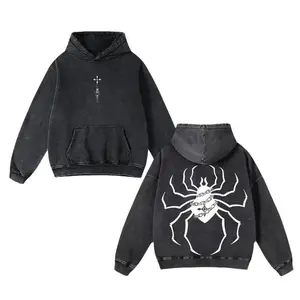 HunterxHunter Phantom Troupe Spiders Anime Double Printed Vintage Washed Hoodies Unisex Oversize Anime Manga Acid Washed Heavyweight Cotton Hoodies, Gift For Anime Fan, Anime Lover
