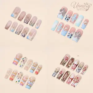 Unailty |  Square Collection | Professional Salon-Quality Handmade Press-On Nails | High-Strength & Durable | Reusable