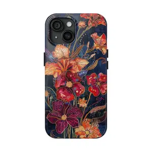Dark Whimsical Flower Phone Case  -Durable, Shock Absorbing and Stylish Protection -Compatible with iPhone 17,16, 15, 14, 13, 12, 11, Plus, Pro,Pro Max, Perfect birthday gift for friends.