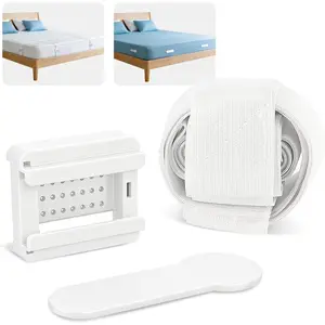 Fitted Sheet Holders for King and Cal King Beds, Reinforced Locking System with Wide Straps Secures Every Edge, Keeps Sheets and Firmly in Place, Easy, Sizes L