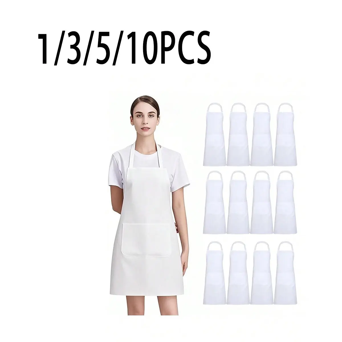 Women's Polyester Apron Set, Simple Apron with Pockets, Thick Waist Apron, Fashion Home Workwear, Cooking Kitchen Apron, BBQ Painting Apron, Kitchen Cooking Aprons