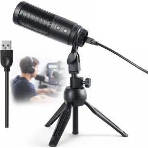 USB Condenser Microphone, Cardioid Condenser Mic with 20Hz-20kHz Frequency Response, Plug & Play USB 2.0 Interface, Compatible with Windows/, Ideal for Podcasting, Recording Studio & Karaoke