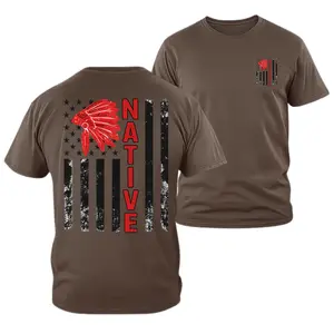 Native American Pride Shirt, Native Flag Graphic T Shirt, Indigenous Heritage Tee, Native American Skull Headdress Design Shirt, Cultural Pride Unisex T Shirt, Gift for Native American Men and Women