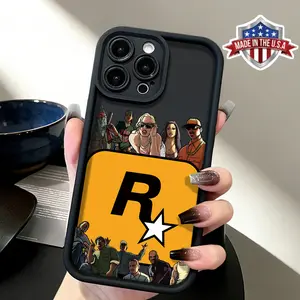 Cool Cartoon Rockstar Logo Graphic Design Case for iPhone 17 16 15 14 Pro Max 13 12 11 XR XS Plus Air Slim Shockproof Anti Drop Protective Durable TPU Cover