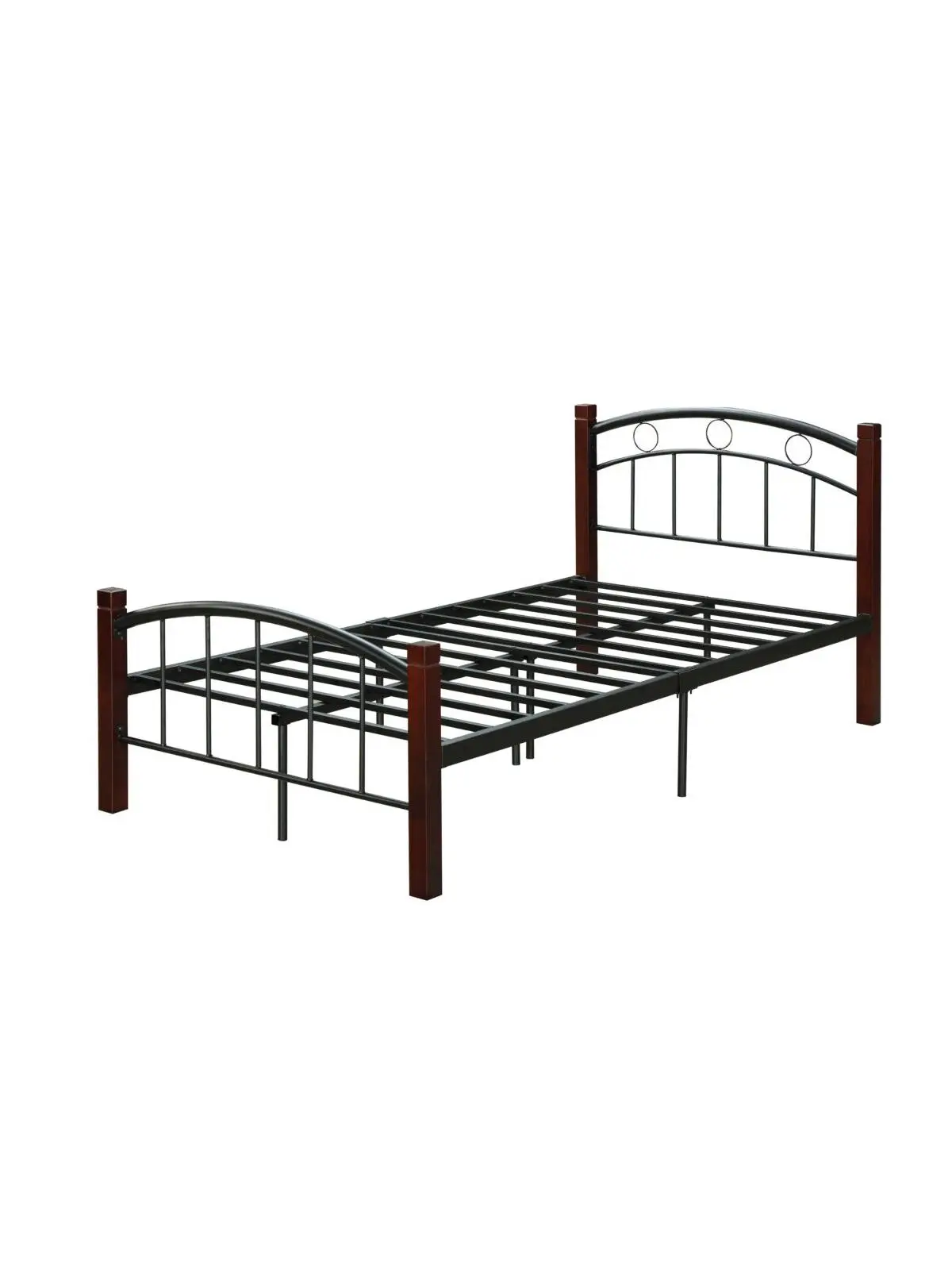 Hodedah HI599 Full Size Complete Metal Flat Self-Assembling Platform Bed with Headboard & Footboard, Black, 35x79.65x42in - Metal Bed Frames Category, Flat Bed Frames