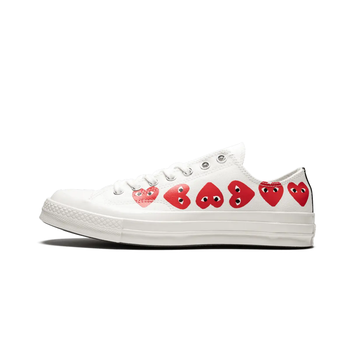 Chuck 70 Ox "Comme Des Garçons PLAY / Multi Hearts White" 162975C