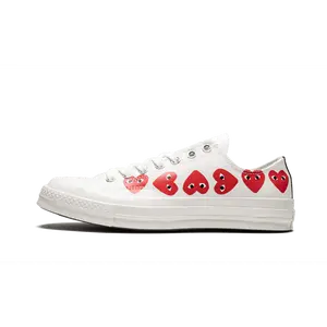 Chuck 70 Ox "Comme Des Garçons PLAY / Multi Hearts White" 162975C