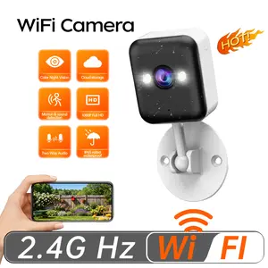 【JOOAN Mini Security Camera With 64GB SD Card】1080P WiFi Indoor & Outdoor Camera, Color Night Vision, Motion Detection Alerts, Two-Way Audio, Remote App Control, IP66 Waterproof, 24/7 Recording, SD & Cloud Storage, Easy Setup, 1-Year Warranty