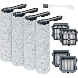 Roller Brush  Compatible with Tineco iFLOOR 5 Breeze/Floor  S5/Floor  S5 Pro Wet Dry Vacuum Cleaner,   Include 4 Roller Brushes, 4 Filters, 1 Cleaner Brushes