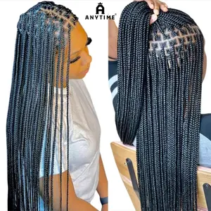 Anytime Wig Women’s Long Box Braided Wig, 180% Density, 9x6 Lace Area, Basic Style, Everyday Wear Synthetic Hair in Black for Stylish Looks and Versatile Uses