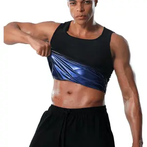 Men's Sweat Vest Workout Waist Trainer Sauna Suit Shirt for Men Heat Trapping Compression Gym Tank Top