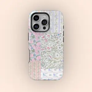 Charming Pink Floral iPhone Case, Shabby-Chic Lace Premium Film 2 in 1 Phone Case - Durable, Shock Absorbing and Stylish Protection - Compatible with iPhone 16, 15, 14, 13, 12, 11, Plus, Pro, Pro Max, Perfect birthday gift for friends.