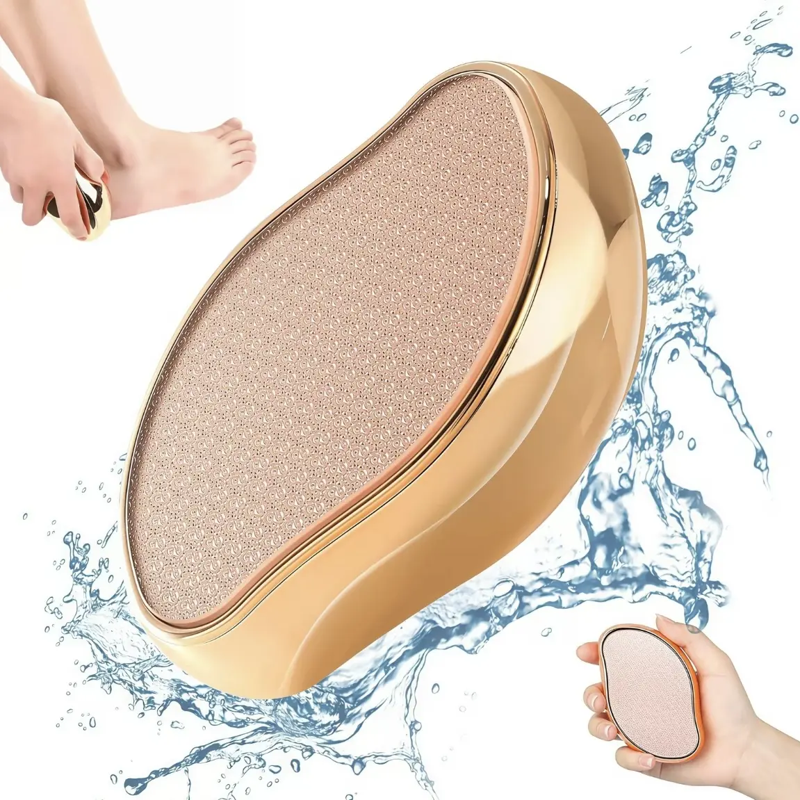 Painless hair removal device, nano glass foot file, smooth glass surface, practical and washable hair removal device, safe and reusable, suitable for hand and foot hair removal and exfoliation, suitable for both women and men, lightweight.