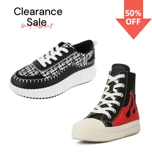Clearance Sale Black and White Bandana Print Platform Sneakers for Women Lace Up Casual Platform Shoes Comfortable Chunky Sole Fashion Sneakers for Everyday Wear