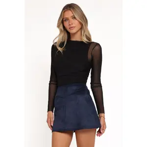 Hope Suede Mini Skirt - Navy
