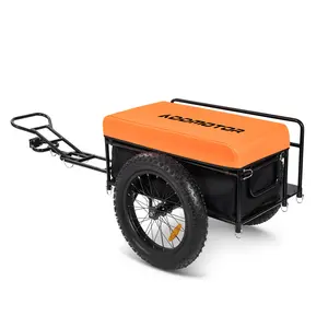 2025 ADDMOTOR Electric Tricycle Trailer Electric Bicycle Trailer Cargo Trailer with Universal Tow Bar, Reinforced Steel Tubing, Inside & Outside Rust Resistance Coating, 20x4.0 Fat Tires, Waterproof Bag