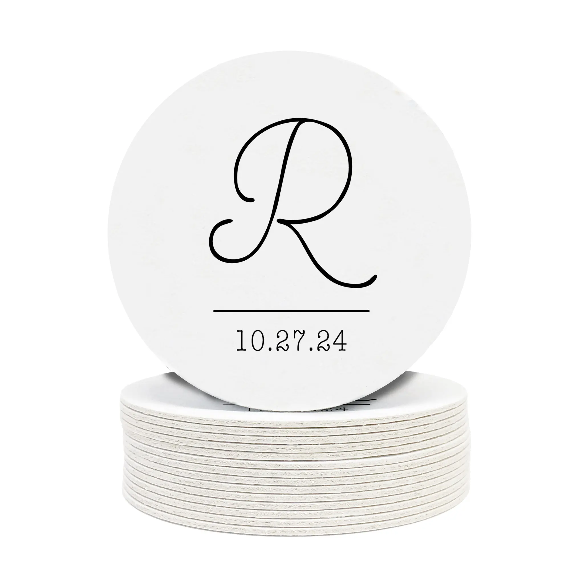 Elegant Monogrammed Initial Wedding Coasters
